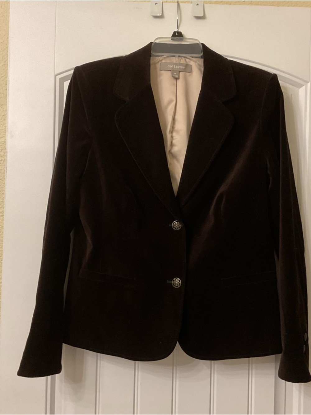 croft & barrow Brown Velvet Blazer Jacket 10